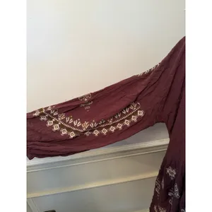 NWT Free People Arianna Embroidered Peasant Mini Tunic Top Bark Brown Boho thumbnail 2