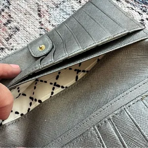 Kate Spade Newberry Lane Stacy Bifold Wallet Silver Gray Leather thumbnail 4