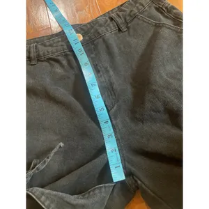 CIDER Baggy Wide Leg Jeans w Tie Details High Rise Black Size Large L Cargo Y2K thumbnail 7