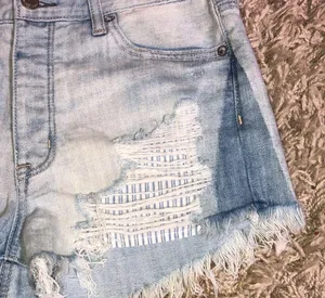 American Eagle distressed vintage high rise festival shorts light wash size 6​​ thumbnail 2