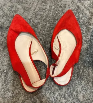 Primark Red Pointed Toe Slingback Flats thumbnail 1