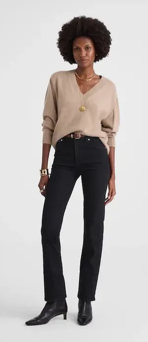 Madewell The Petite Longline Straight‎ Jean in Black Frost Size 31 P NWT thumbnail 1