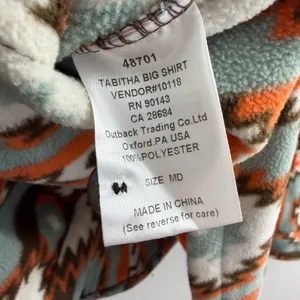Outback Trading Tabitha Big Shirt Womens Medium Orange Button Up Fleece Aztec thumbnail 11