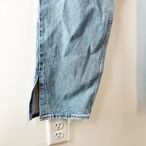 Abercrombie The 90's Straight Leg Ultra High Rise Slit Hem Jeans Blue 32 / 14 L thumbnail 11