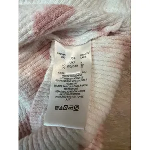 We The Free Free People Swirl Tie Dye Mock Neck Thermal Top L Pink Waffle Knit thumbnail 8