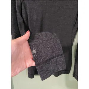 Women’s Smartwool 100% Merino Wool Long Sleeve Quarter Zip Base Layer Charcoal S thumbnail 6