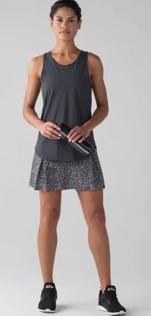 Lululemon Lost In Pace Skirt (Tall) (15") Daisy Dust Alpine White Black / Black thumbnail 1
