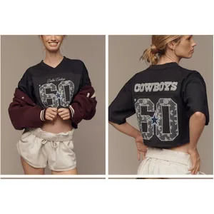 Mitchell & Ness NFL Cropped Jersey Dallas Cowboys Anthropologie Womens Large New thumbnail 2