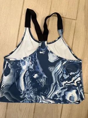 Nike Pro Blue Marble Performance Crop Top thumbnail 6