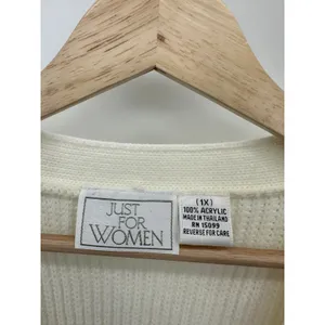 Just‎ For Women Cardigan Sweater Women 1X Cream Button Down Knit Chunky Academia thumbnail 6