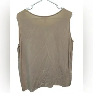 Liberty Garden beige laser cut pattern sleeveless top NWOT thumbnail 2