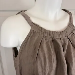 New Mode SRL taupe linen halter neck shift dress *no size* thumbnail 3