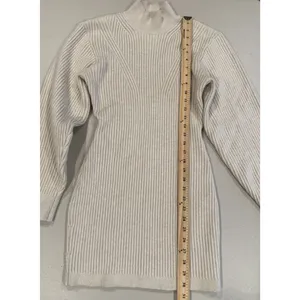 H&M Sweater Dress Small Beige Minimalist Capsule Stretch Wool Coastal Cottage thumbnail 5