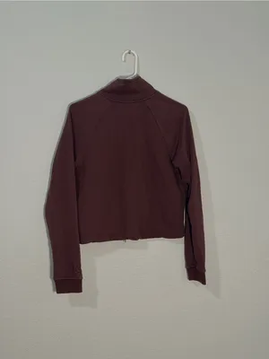 Vuori Sedona Half Zip Pullover Maroon/Plum Size Medium Cropped Drawstring thumbnail 4