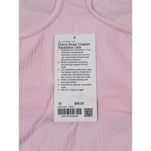 Lululemon Ebb to Street Cropped Racerback Tank Top Size 10 Pink Yoga Athletic thumbnail 5