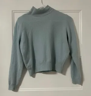 Light Blue mock neck cropped sweater thumbnail 1