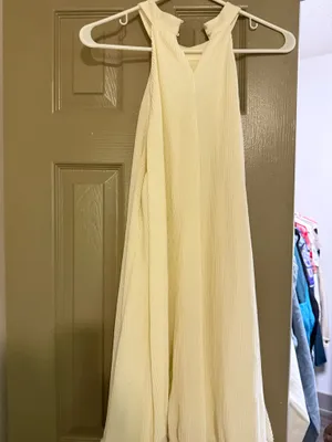Halter Neck White Dress Size XL thumbnail 2