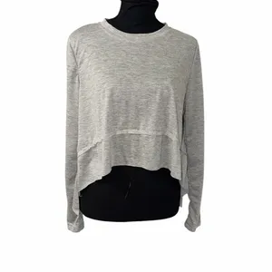 Velvet Vault Gray Pullover Lightweight Crop Top(Size Small) Gray thumbnail 5