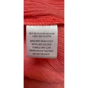 Indigo Rose Women Coral Pink Crinkle Gauze Ruffle Sleeve Shift Dress XL thumbnail 7