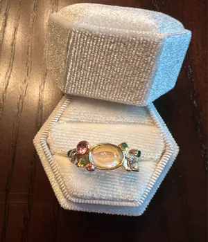 Gorgeous Cats Eye with Gemstones Adjustable Ring Size 7-9 NWT thumbnail 2
