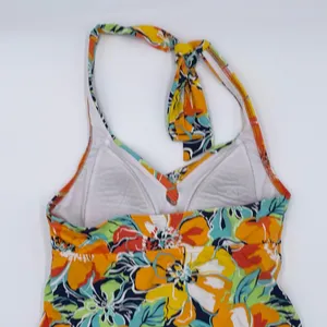 Lands' End Women's Halter Neck Tankini Swim Top Size 4 Multicolor Floral Print thumbnail 6