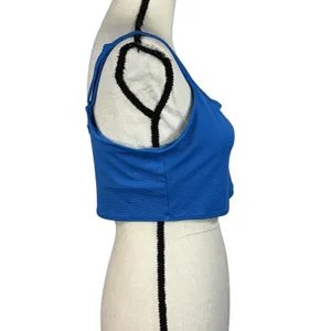 Aerie Large Swim Tankini Top Stretch Adjustable Straps Shelf Bra Scoop Neck Blue thumbnail 3
