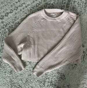 Aeropostale Women's Light Mauve Ribbed Crewneck Sweater thumbnail 1