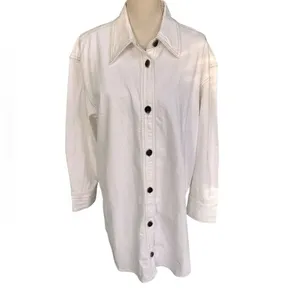 Madewell Denim Oversized Mini Shirtdress Tile White XL NWT thumbnail 3
