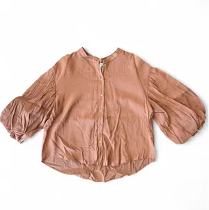 FATE Terracotta Puff Sleeve Top thumbnail 2