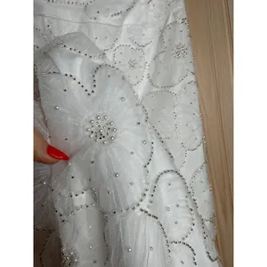 NWT Lulus Loving Mentality White Tulle Beaded Strapless Midi Dress Bridesmaid S thumbnail 6