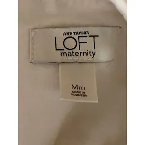 Ann Taylor LOFT Maternity White Collared Short Sleeve Button Down Shirt Top Sz M thumbnail 5