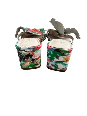 CECELIA NY Multicolor Floral Slide Leather Sandals Size 7.5 thumbnail 2