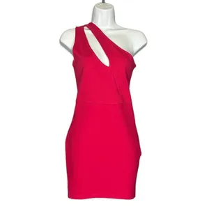Superdown Barbie Pink Nava One Shoulder Mini Dress SMALL Asymmetrical‎ Revolve thumbnail 8
