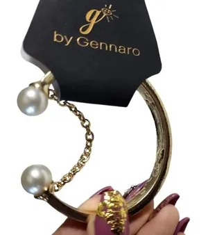 NWT G by Gennaro Faux Gold Toned Cuff Bracelet thumbnail 1