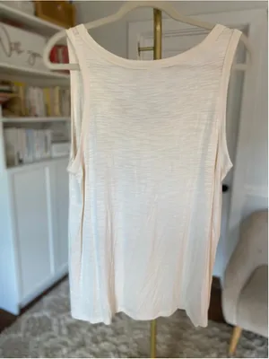 Old Navy Luxe Soft Tank Coastal Quiet‎ Luxury Minimalist Cream Top L Parisian thumbnail 3