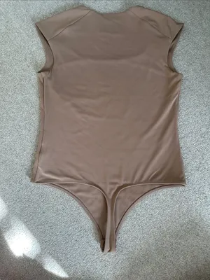 Express “Body Contour” Women’s Tan/Nude One-Piece Bodysuit- Size Large thumbnail 2