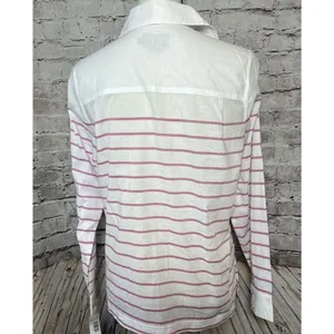 Pendleton Pink Stripe White Long Sleeve‎ Button Up Women’s Shirt Cotton S thumbnail 4