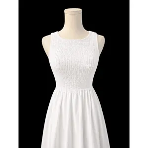 New! Petal & Pup Lillie Maxi Dress White Open Back Tie Smocked Midi Dress Small thumbnail 4