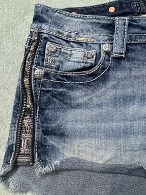 Miss Me Side Zip signature Shorts Cut off denim jean embroidered pocket thumbnail 6
