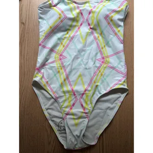 B45 New Women AMI 1pc White Pink Green Yellow Swimsuit size Medium thumbnail 2