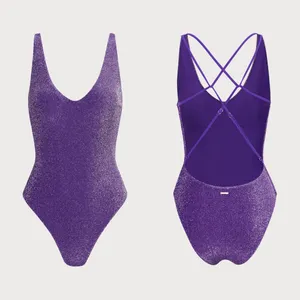 Berlook Purple Lurex Cross Back One-Piece Swimsuit 19 thumbnail 5