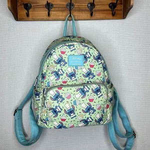 Disney Loungefly Stitch Chef Cupcake Mini Backpack‎ Green Blue thumbnail 1