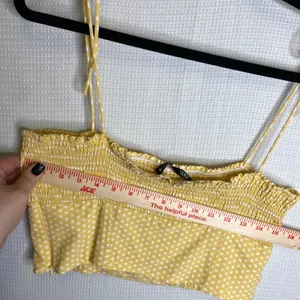 Zara | Yellow Polka Dot Tank Large NWT Spaghetti Strap Butter‎ Yellow thumbnail 3
