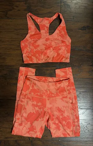 Zella Coral Pink Sports Bra & High-Waisted Leggings Set thumbnail 1