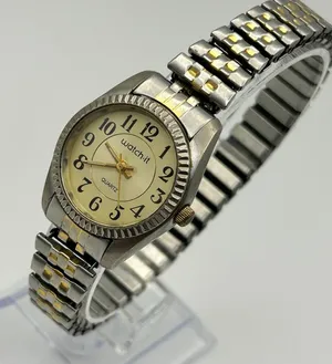 Watch-it Two-tone Stainless Steel Expansion Band Women’s Watch New Battery thumbnail 1