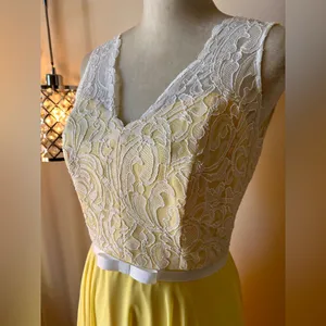 After Six Whimsical Lace Bodice V-Neck Romantic Dress‎ Sz 4 Fairycore Cottage thumbnail 4