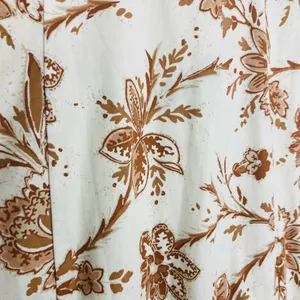 Abercrombie & Fitch cream and brown print puff sleeve floral maxi dress. M thumbnail 4