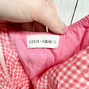 Luca + Grae Romper Women Cottage Small Red Gingham‎ Plaid Tie Front Sleeveless thumbnail 5