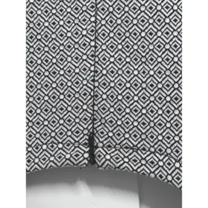 LOFT Black White Geometric Double Knit Jacquard Dress 8 thumbnail 7