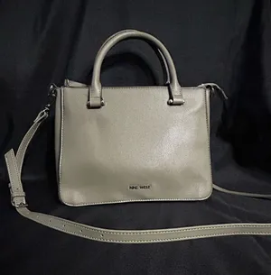 Nine West Olive Green Leather Multi-Pocket Satchel Shoulder Bag Handbag Purse thumbnail 1